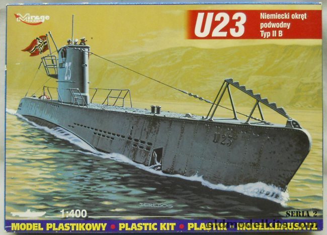 Mirage Hobby 1/400 U-Boat U-23 Type IIB, 40024 plastic model kit